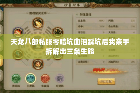 天龙八部私服零暗坑血泪踩坑后我亲手拆解出三条生路