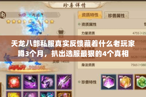 天龙八部私服真实反馈藏着什么老玩家蹲3个月,扒出选服最狠的4个真相 天龙八部私服真实反馈藏着什么老玩家蹲3个月,扒出选服最狠的4个真相