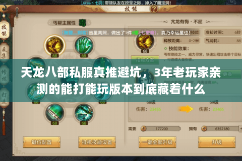 天龙八部私服真推避坑，3年老玩家亲测的能打能玩版本到底藏着什么