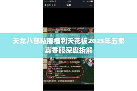 天龙八部私服福利天花板2025年五家真香服深度拆解