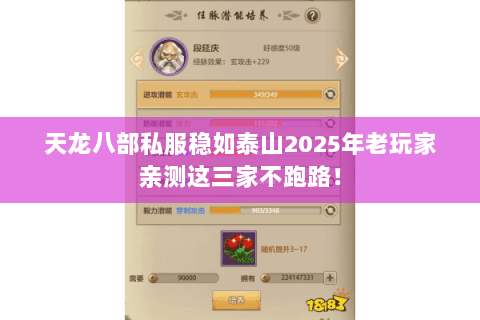 天龙八部私服稳如泰山2025年老玩家亲测这三家不跑路！