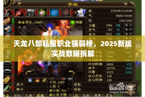 天龙八部私服职业强弱榜，2025新版实战数据拆解