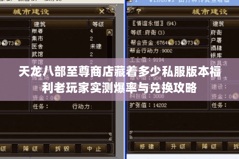 天龙八部至尊商店藏着多少私服版本福利老玩家实测爆率与兑换攻略