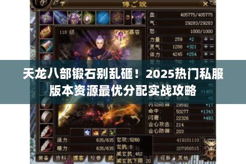 天龙八部锻石别乱砸！2025热门私服版本资源最优分配实战攻略