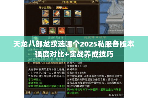 天龙八部龙纹选哪个2025私服各版本强度对比+实战养成技巧