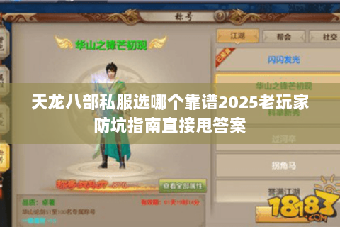 天龙八部私服选哪个靠谱2025老玩家防坑指南直接甩答案