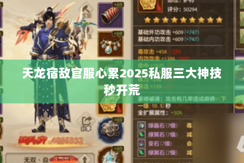天龙宿敌官服心累2025私服三大神技秒开荒