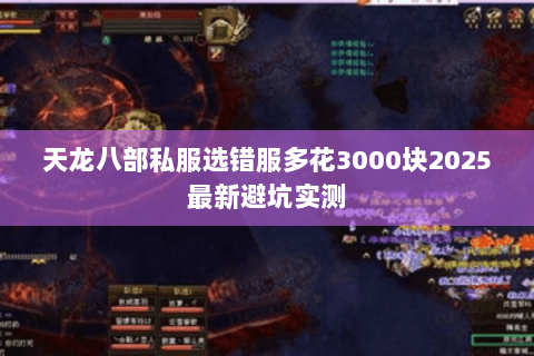 天龙八部私服选错服多花3000块2025最新避坑实测