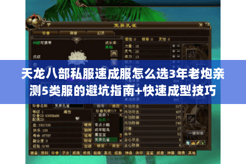 天龙八部私服速成服怎么选3年老炮亲测5类服的避坑指南+快速成型技巧