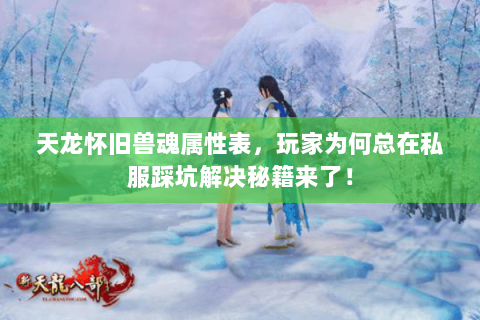 天龙怀旧兽魂属性表，玩家为何总在私服踩坑解决秘籍来了！