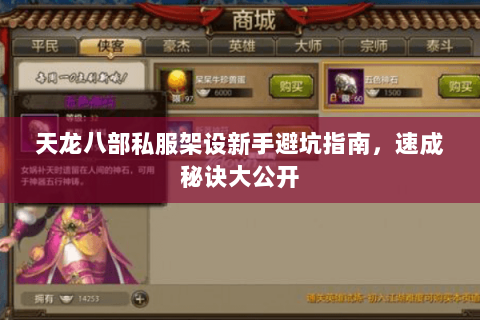 天龙八部私服架设新手避坑指南，速成秘诀大公开