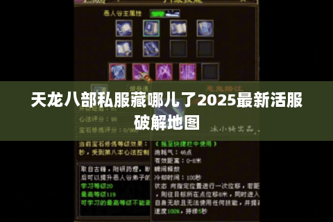 天龙八部私服藏哪儿了2025最新活服破解地图