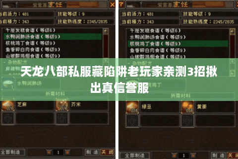 天龙八部私服藏陷阱老玩家亲测3招揪出真信誉服