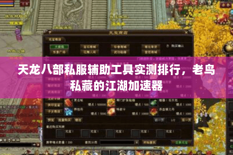 天龙八部私服辅助工具实测排行，老鸟私藏的江湖加速器