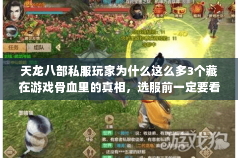 天龙八部私服玩家为什么这么多3个藏在游戏骨血里的真相，选服前一定要看