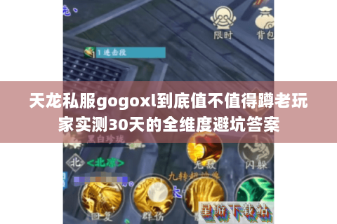 天龙私服gogoxl到底值不值得蹲老玩家实测30天的全维度避坑答案