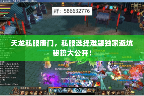天龙私服唐门,私服选择难题独家避坑秘籍大公开! 天龙私服唐门,私服选择难题独家避坑秘籍大公开!