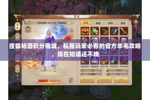 搜狐畅游积分商城，私服玩家必看的官方羊毛攻略，现在知道还不晚