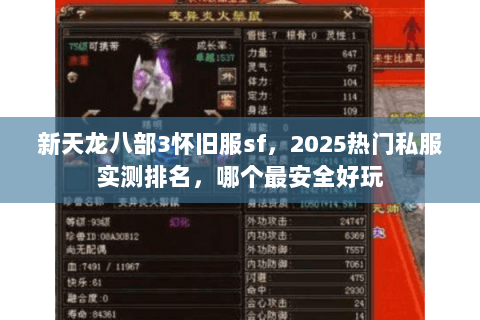 新天龙八部3怀旧服sf，2025热门私服实测排名，哪个最安全好玩