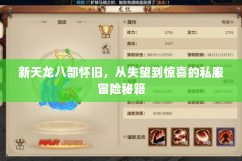 新天龙八部怀旧，从失望到惊喜的私服冒险秘籍