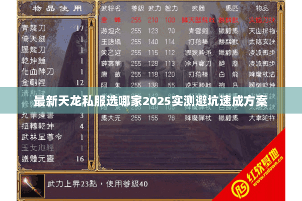 最新天龙私服选哪家2025实测避坑速成方案