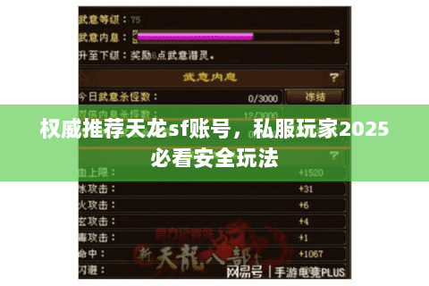 权威推荐天龙sf账号,私服玩家2025必看安全玩法 权威推荐天龙sf账号,私服玩家2025必看安全玩法
