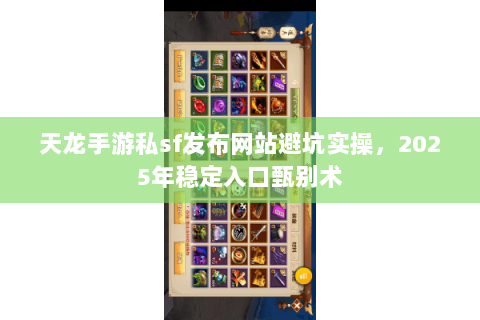 天龙手游私sf发布网站避坑实操，2025年稳定入口甄别术