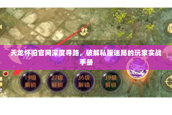天龙怀旧官网深度寻路，破解私服迷局的玩家实战手册