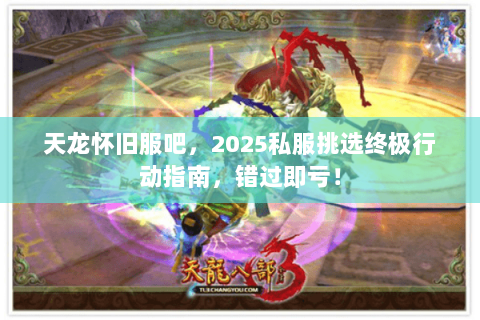天龙怀旧服吧，2025私服挑选终极行动指南，错过即亏！