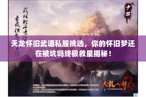 天龙怀旧武道私服挑选，你的怀旧梦还在被坑吗终极救星揭秘！