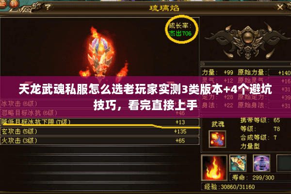 天龙武魂私服怎么选老玩家实测3类版本+4个避坑技巧，看完直接上手