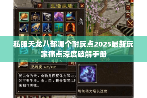 私服天龙八部哪个耐玩点2025最新玩家痛点深度破解手册 私服天龙八部哪个耐玩点2025最新玩家痛点深度破解手册