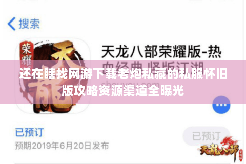 还在瞎找网游下载老炮私藏的私服怀旧版攻略资源渠道全曝光