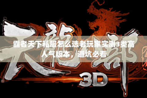 霸者天下私服怎么选老玩家实测3类高人气版本，避坑必看