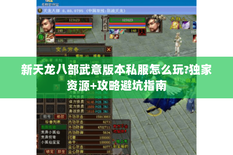 新天龙八部武意版本私服怎么玩?独家资源+攻略避坑指南