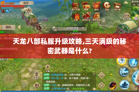 天龙八部私服升级攻略,三天满级的秘密武器是什么?