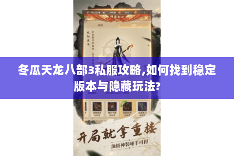 冬瓜天龙八部3私服攻略,如何找到稳定版本与隐藏玩法?