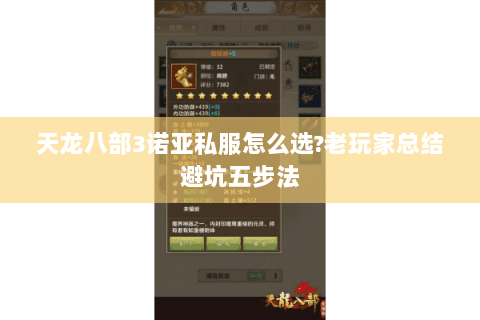 天龙八部3诺亚私服怎么选?老玩家总结避坑五步法