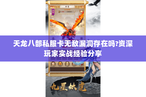 天龙八部私服卡无敌漏洞存在吗?资深玩家实战经验分享