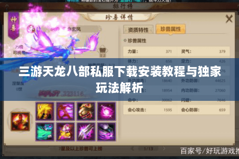 三游天龙八部私服下载安装教程与独家玩法解析