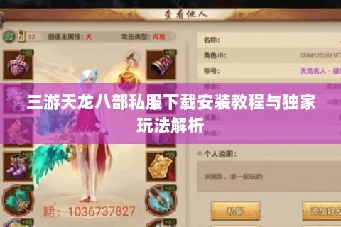 三游天龙八部私服下载安装教程与独家玩法解析