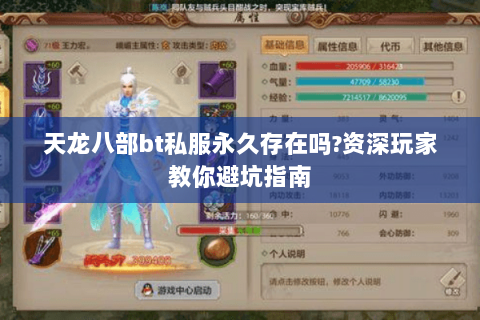 天龙八部bt私服永久存在吗?资深玩家教你避坑指南