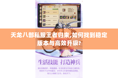 天龙八部私服王者归来,如何找到稳定版本与高效升级?