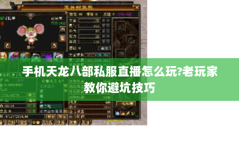 手机天龙八部私服直播怎么玩?老玩家教你避坑技巧