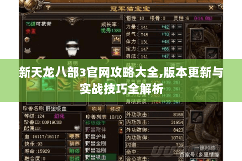 新天龙八部3官网攻略大全,版本更新与实战技巧全解析 新天龙八部3官网攻略大全,版本更新与实战技巧全解析