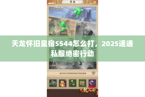 天龙怀旧星宿5544怎么打,2025速通私服绝密行动 天龙怀旧星宿5544怎么打,2025速通私服绝密行动