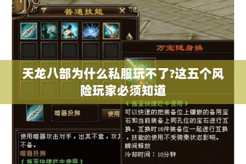 天龙八部为什么私服玩不了?这五个风险玩家必须知道